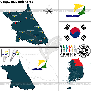 Gangwon Province, South Korea - vector clip art