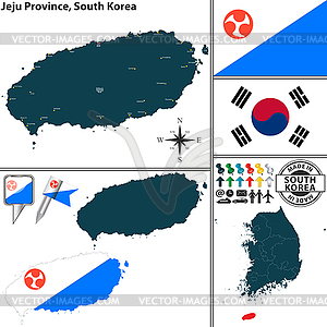 Jeju Province, South Korea - vector image