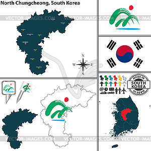 North Chungcheong Province, South Korea - vector image