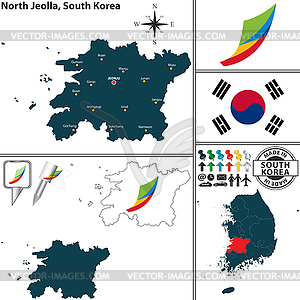 North Jeolla Province, South Korea - vector image