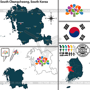 South Chungcheong Province, South Korea - vector clip art