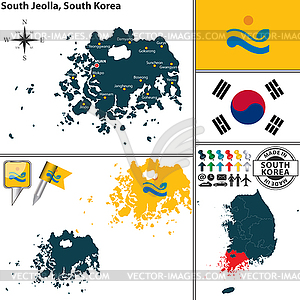Южная провинция Чолла, Южная Корея - клипарт в векторе / векторное изображение
