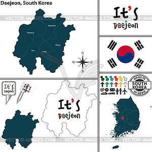 Daejeon Metropolitan City, South Korea - vector clip art