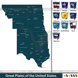 Great Plains of United States - vector EPS clipart