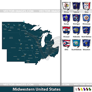 Midwestern США - векторная иллюстрация