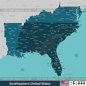 Southeastern United States - vector image