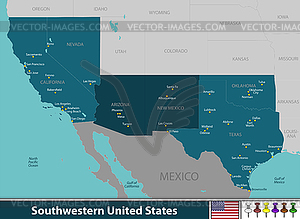 Southwestern United States - vector clipart