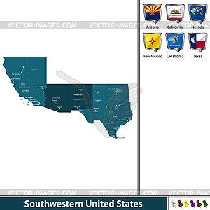 Southwestern United States - vector clip art