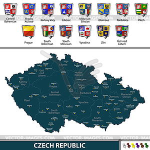 Map of Czech Republic - vector clipart / vector image