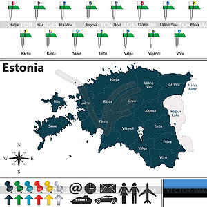 Map of Estonia - vector image