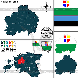 Map of Rapla, Estonia - vector clip art