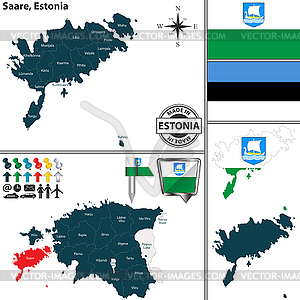 Карта Сааре, Эстония - стоковый клипарт