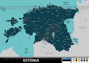 Map of Estonia - vector clipart