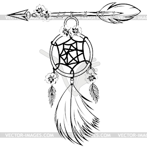 Dream Catcher with Arrow - vector clipart