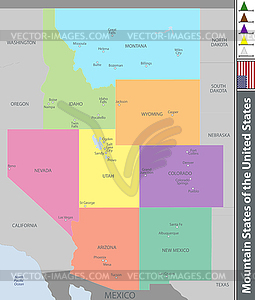 Mountain States of United States - vector clipart