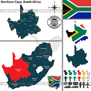 Map of Northern Cape, South Africa - vector clip art