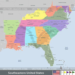 Southeastern United States - royalty-free vector clipart