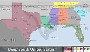 Deep South United States - vector image