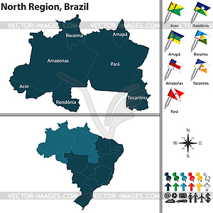 North Region of Brazil - vector clipart