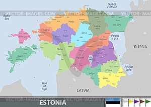 Карта Эстонии - векторный клипарт
