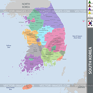 Map of South Korea - vector clip art