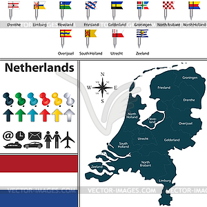 Map of Netherlands - vector clipart