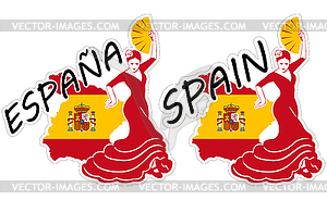 Spain in Stickers - vector clipart