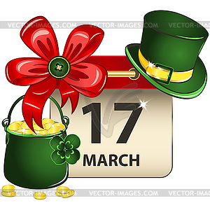 St Patricks Day Calendar - vector image