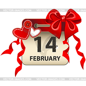 Valentines Day Calendar - vector clipart