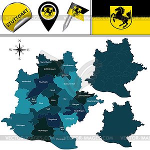 Map of Stuttgart, Germany - royalty-free vector image