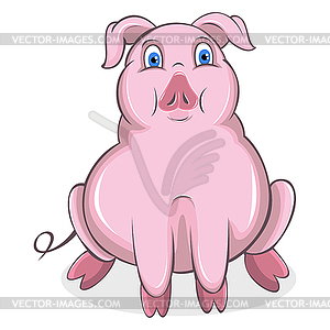 Cute cartoon pig - vector clip art