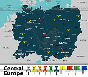 Map of Central Europe - vector EPS clipart