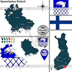 Карта Кюменлааксо, Финляндия - клипарт в векторе