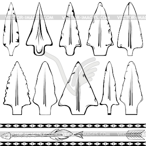 Set of Arrowheads - vector clipart / vector image