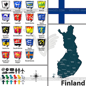 Map of Finland - vector image