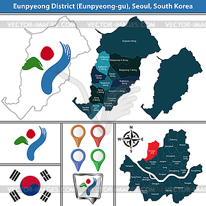 Eunpyeong District, Сеул, Южная Корея - стоковый клипарт