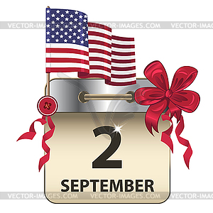 Labor Day Calendar - vector clip art