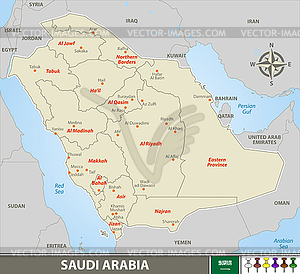 Map of Saudi Arabia - vector clipart