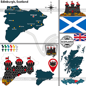 Map of Edinburgh, Scotland - vector image