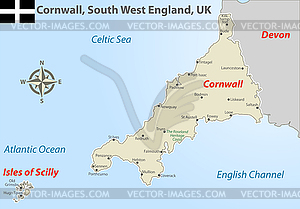 Cornwall, South West England, UK - vector EPS clipart