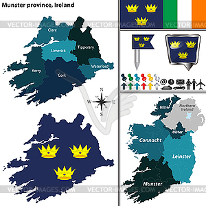 Munster province, Ireland - vector image