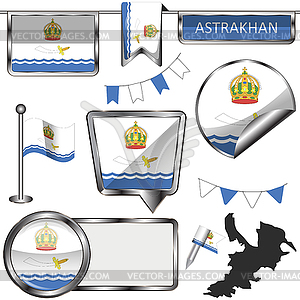 Flag of Astrakhan, Russia - vector image