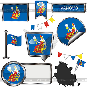 Flag of Ivanovo, Russia - vector image