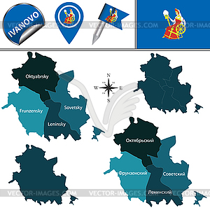 Map of Ivanovo, Russia - vector image