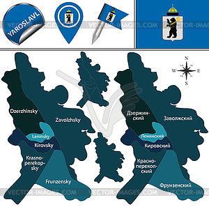 Map of Yaroslavl, Russia - vector EPS clipart