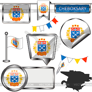 Flag of Cheboksary, Russia - vector clip art