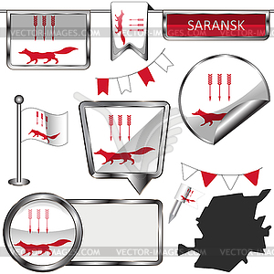 Flag of Saransk, Russia - vector image