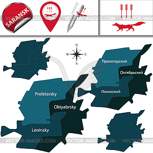 Map of Saransk, Russia - vector image