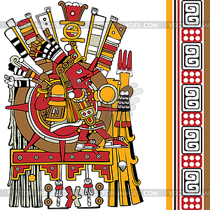 Древний ацтекский бог - векторное изображение клипарта