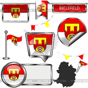 Flag of Bielefeld, Germany - vector clip art